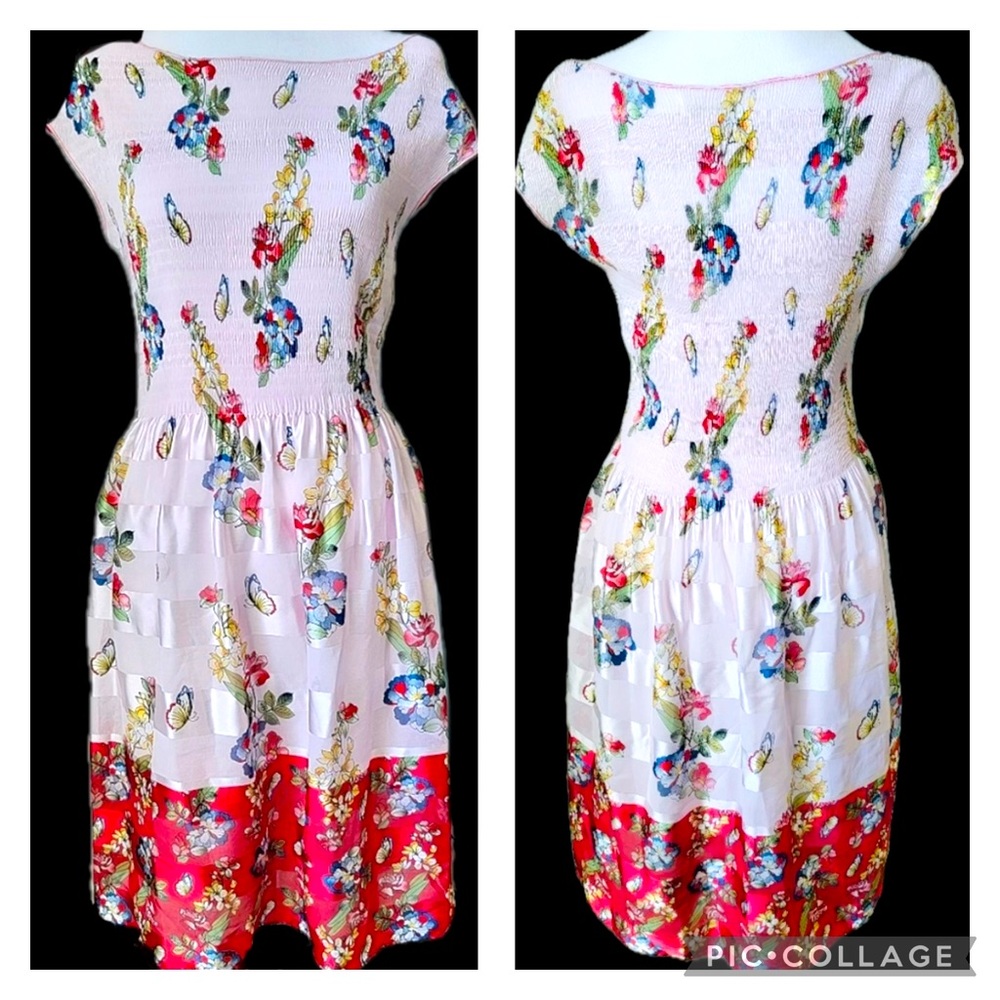Max Studio Butterfly & Floral Printed Fit & Flare Dress